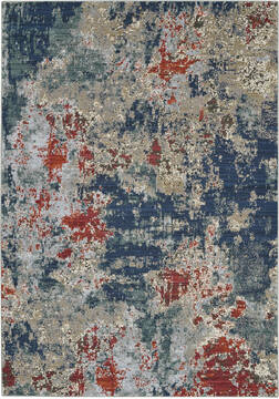 Nourison Artworks Blue Rectangle 6x9 ft Wool Carpet 112697