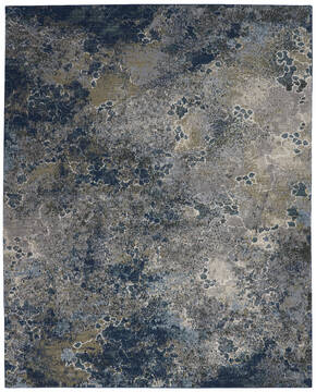 Nourison Artworks Blue Rectangle 8x11 ft Wool Carpet 112704