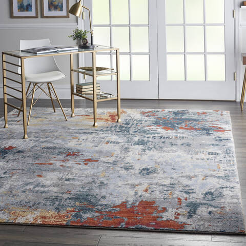 Nourison Artworks Grey 79 X 99 Area Rug 805-112711 Image 5