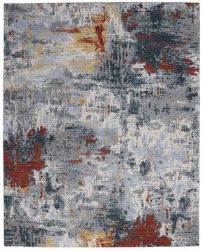 Nourison Artworks Grey Rectangle 8x11 ft Wool Carpet 112713