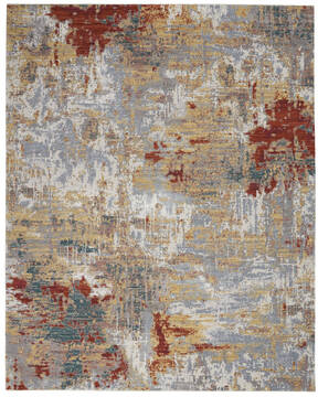 Nourison Artworks Grey Rectangle 8x11 ft Wool Carpet 112714