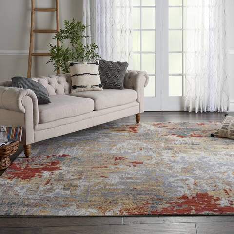 Nourison Artworks Grey 96 X 126 Area Rug 805-112716 Image 3