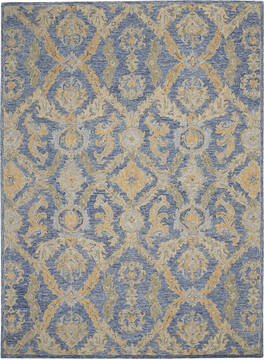 Nourison Azura Blue Rectangle 8x11 ft Wool Carpet 112739