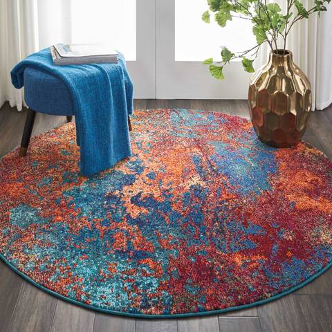 Nourison Celestial Blue Round 53 X 53 Area Rug 805-112795 Image 3