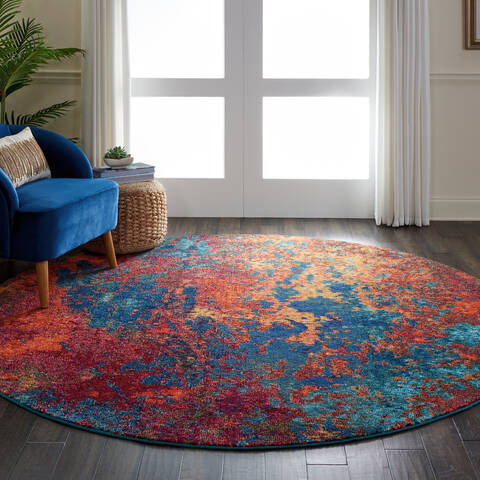 Nourison Celestial Blue Round 710 X 710 Area Rug 805-112797 Image 3