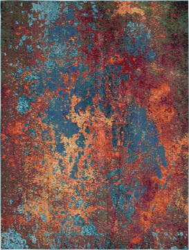 Nourison Celestial Blue Rectangle 9x12 ft Polypropylene Carpet 112798