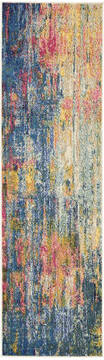 Nourison Celestial Blue Runner 6 ft and Smaller Polypropylene Carpet 112800