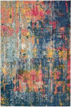 Nourison Celestial Blue Rectangle 4x6 ft Polypropylene Carpet 112802