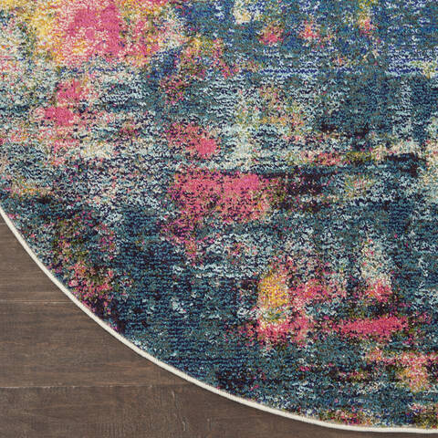 Nourison Celestial Blue Round 53 X 53 Area Rug 805-112807 Image 1