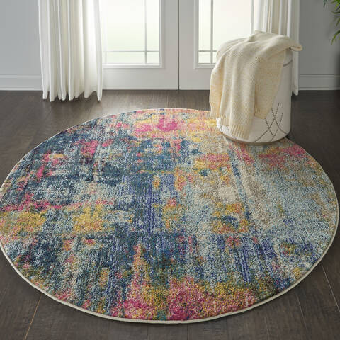 Nourison Celestial Blue Round 53 X 53 Area Rug 805-112807 Image 3