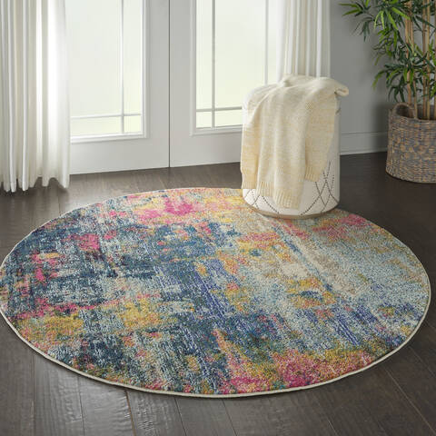 Nourison Celestial Blue Round 53 X 53 Area Rug 805-112807 Image 5
