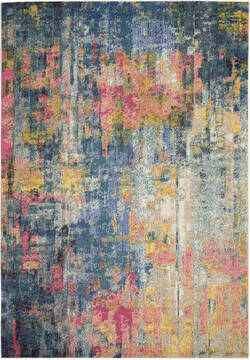 Nourison Celestial Blue Rectangle 7x10 ft Polypropylene Carpet 112808