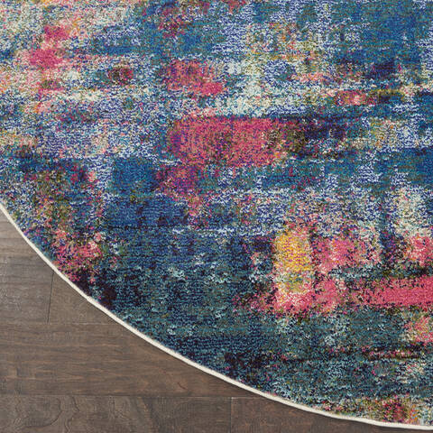 Nourison Celestial Blue Round 710 X 710 Area Rug 805-112809 Image 1