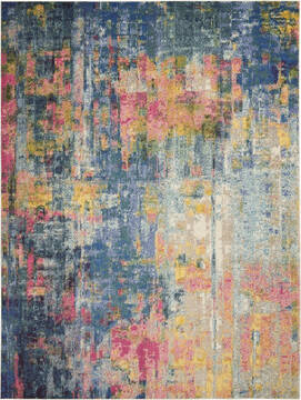 Nourison Celestial Blue Rectangle 9x12 ft Polypropylene Carpet 112810