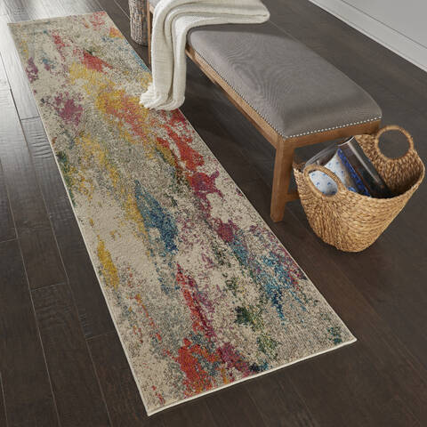 Nourison Celestial Beige Runner 22 X 100 Area Rug 805-112813 Image 3