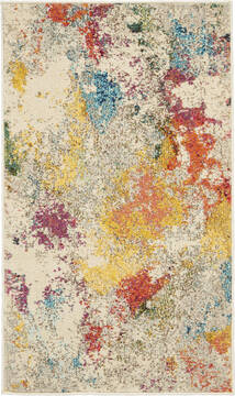 Nourison Celestial Beige Rectangle 2x4 ft Polypropylene Carpet 112817