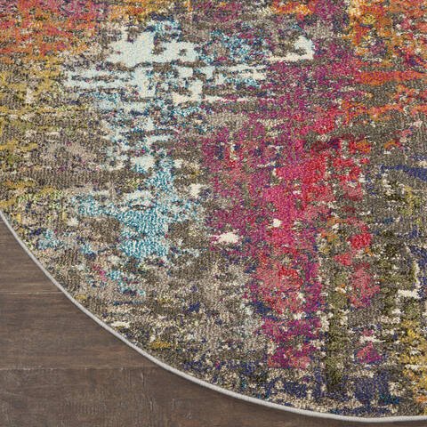 Nourison Celestial Multicolor Round 53 X 53 Area Rug 805-112843 Image 1