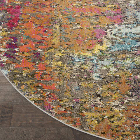 Nourison Celestial Multicolor Round 710 X 710 Area Rug 805-112845 Image 1