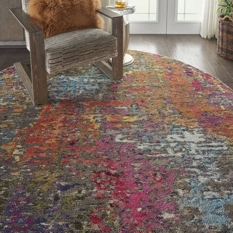 Nourison Celestial Multicolor Round 710 X 710 Area Rug 805-112845 Image 4