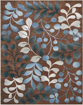Nourison Contour Brown Rectangle 9x12 ft Polyester Carpet 112875