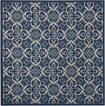 Nourison Caribbean Blue Square 7'10" X 7'10" Area Rug  805-112878