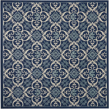 Nourison Caribbean Blue Square 7'10" X 7'10" Area Rug  805-112878