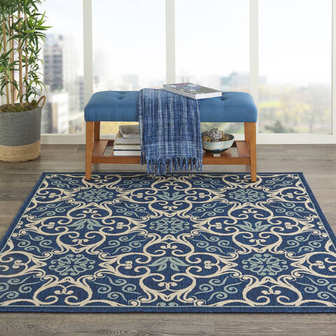 Nourison Caribbean Blue Square 53 X 53 Area Rug 805-112879 Image 3