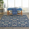 Nourison Caribbean Blue Square 53 X 53 Area Rug 805-112879 Thumb 3