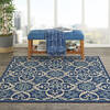 Nourison Caribbean Blue Square 53 X 53 Area Rug  805-112879 Thumb 3