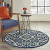 Nourison Caribbean Blue Round 40 X 40 Area Rug  805-112880 Thumb 3