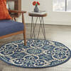 Nourison Caribbean Blue Round 40 X 40 Area Rug  805-112880 Thumb 6