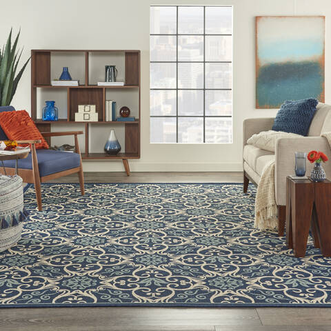 Nourison Caribbean Blue 67 X 96 Area Rug 805-112881 Image 3
