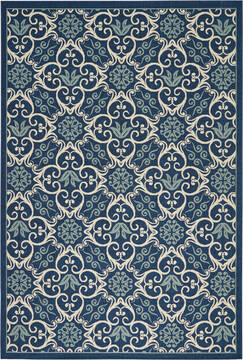 Nourison Caribbean Blue Rectangle 7x10 ft Polypropylene Carpet 112881