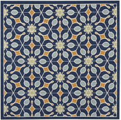 Nourison Caribbean Blue Square 5'3" X 5'3" Area Rug  805-112883