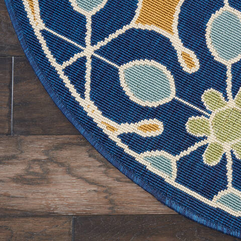 Nourison Caribbean Blue Round 40 X 40 Area Rug 805-112884 Image 1
