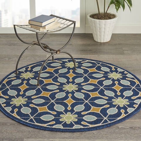 Nourison Caribbean Blue Round 40 X 40 Area Rug 805-112884 Image 3