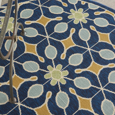 Nourison Caribbean Blue Round 40 X 40 Area Rug 805-112884 Image 4