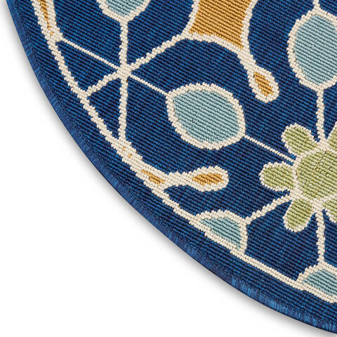 Nourison Caribbean Blue Round 40 X 40 Area Rug 805-112884 Image 5