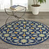 Nourison Caribbean Blue Round 40 X 40 Area Rug  805-112884 Thumb 3