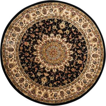 Nourison Delano Black Round 7 to 8 ft Polypropylene Carpet 112893