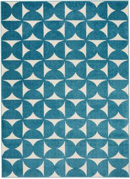 Nourison Harper Blue Rectangle 4x6 ft Polypropylene Carpet 112924