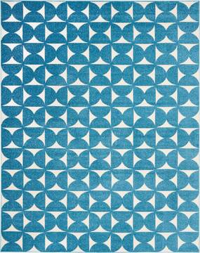 Nourison Harper Blue Rectangle 8x10 ft Polypropylene Carpet 112926