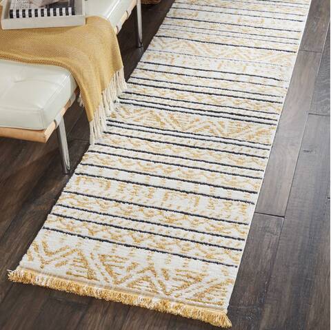 Nourison Kamala Yellow Runner 22 X 76 Area Rug 805-112975 Image 3