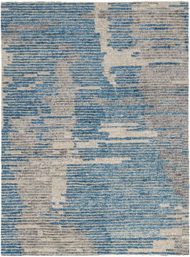 Nourison Ellora Blue Rectangle 2x3 ft Rayon Carpet 113000