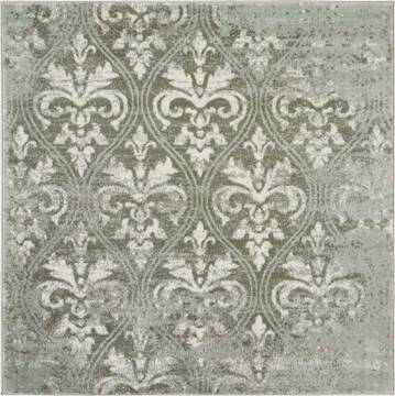 Nourison Euphoria Grey Square 5 to 6 ft Polypropylene Carpet 113056
