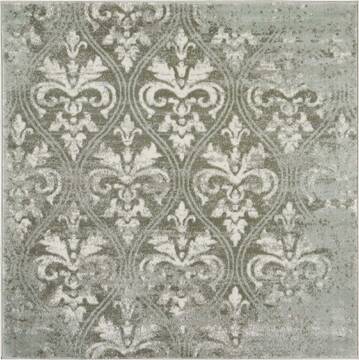 Nourison Euphoria Grey Square 5'0" X 5'0" Area Rug  805-113056