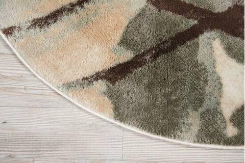 Nourison Euphoria Beige Round 710 X 710 Area Rug 805-113058 Image 1