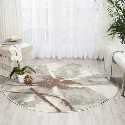 Nourison Euphoria Beige Round 710 X 710 Area Rug 805-113058 Image 3