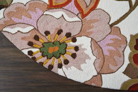 Nourison Fantasy Beige Round 56 X 56 Area Rug 805-113059 Image 1