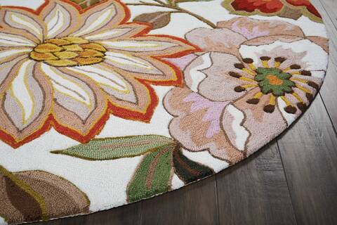 Nourison Fantasy Beige Round 56 X 56 Area Rug 805-113059 Image 4
